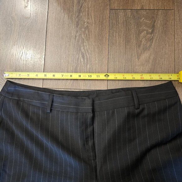Vintage Louben Women's High Rise Dark Brown Pinstripe Wool Dress Pants Size 18 - Picture 6 of 12